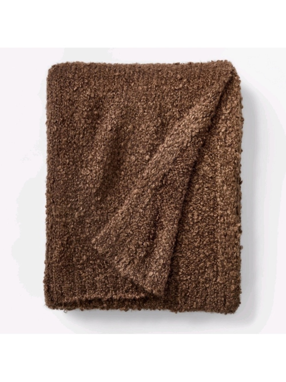 Studio McGee NWT Boucle Throw Blanket Acrylic/Wool Blend in Dark Brown